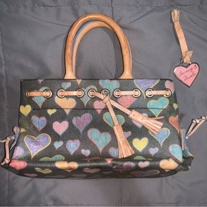 Dooney and Bourke Hearts Tassel Small Hand Bag